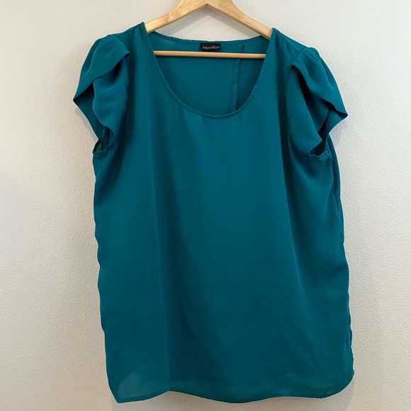 Zenobie | Teal Split Sleeve & Back Blouse - Picture 6 of 9